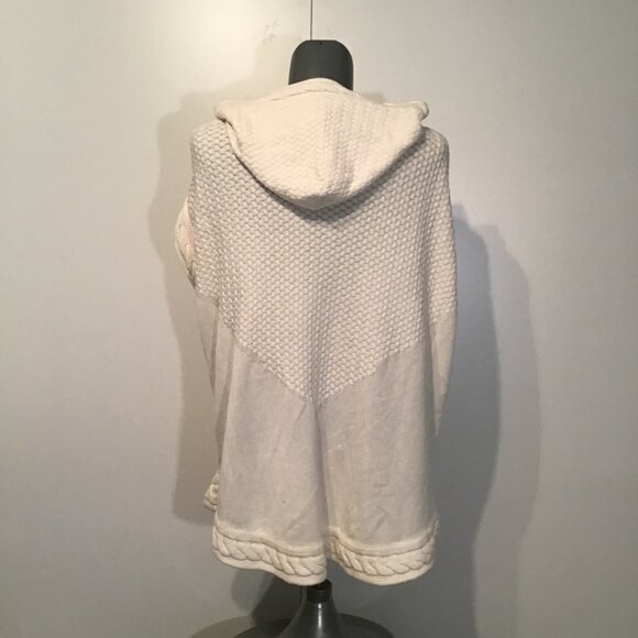 Devoted Hooded Knit Short Sleeve V-Neck Sweater  Size M - Picture 4 of 9